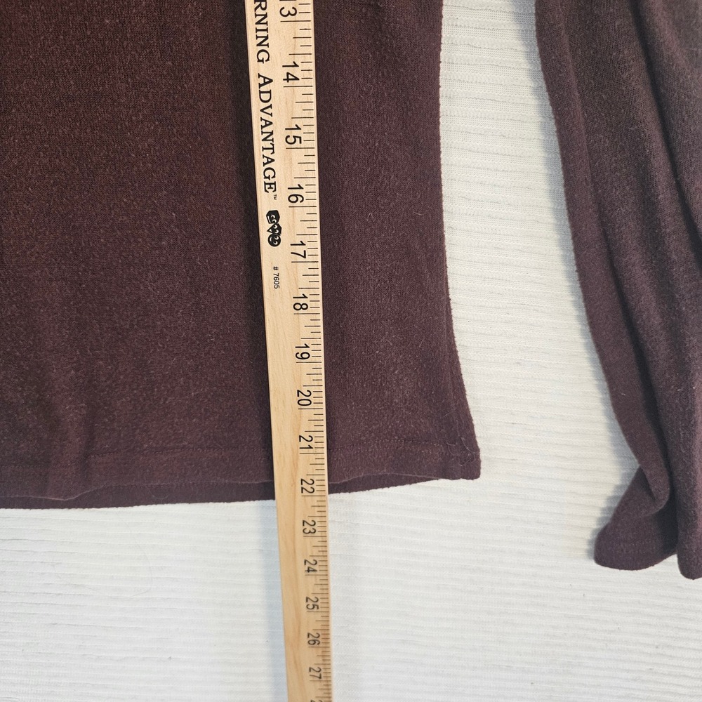 Perfectly Imperfect Brown Turtleneck Long Sleeve Wing Logo Knit Top Womens - Picture 4 of 5